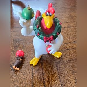 Looney Tunes Foghorn Leghorn and Egghead Jr. 1996 Christmas keepsake ornament